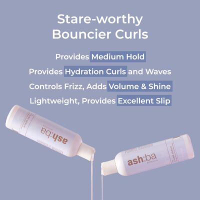 Ashba Botanics Curl Styling Serum Gel With Hyaluronic Acid | Provides Intense Hydration, Frizz Control, Bouncy & Shiny Hair | Lightweight, Non Sticky Hair Gel for Curly Hair, For Men & Women - 237ml - Image 2