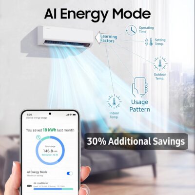 Samsung 1.5 Ton 3 Star AI Inverter Smart Split AC (WiFi, Energy Saving, Voice Control, Powerful Cooling, Copper, Digital Inverter, 4 Way swing, 5 Step Convertible, BESPOKE AI AR50F18D1LHNNA) - Image 3