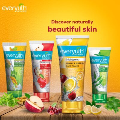 Everyuth Naturals Brightening Lemon&Cherry Face Wash|Deep Cleansing,Oil Control&Tan Reduction|Simple Face Wash|Removes Dirt&Oil|100% Soapfree|For All Skin Types|Paraben Free - 150 G (Pack Of 2) - Image 5