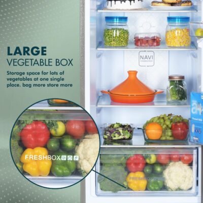 Haier 240 L, 2 Star, Frost Free Double Door Refrigerator (HEF-252EGS-P, Moon Silver) - Image 4