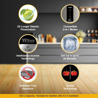 Whirlpool 308 L 3 Star Convertible Frost Free Double Door Refrigerator (IF INV 355 TITAN STEEL(3S) CONV-TL) - Image 4
