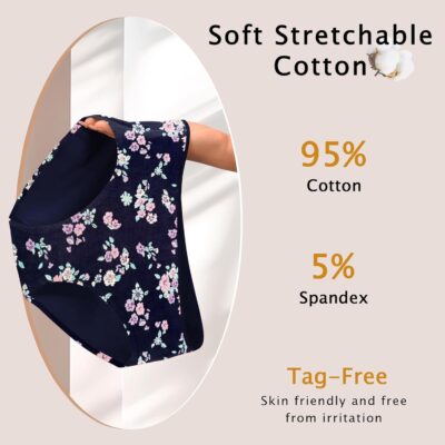 Pepperika Cotton Plus Size Underwear Full Coverage Regular Innerwear Panty Set for Women and Teenage Girls Hipster Brief for Daily Use Combo Pack (Assorted Prints and Colours) Multicolour - Image 7