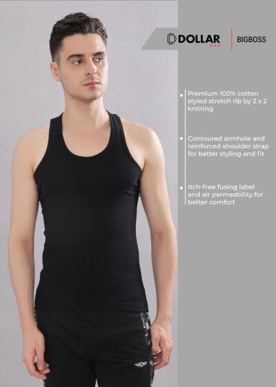 Dollar Bigboss Men's Solid Regular Fit Vest - Image 9