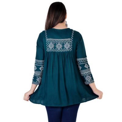 Shiva Fab Women's Rayon Embroidered Regular Fit Top with Half Sleeves for Office Wear Casual Wear Top for Women Girls Tops Dresses Kurti for Ladies Girls Kurta - Image 5