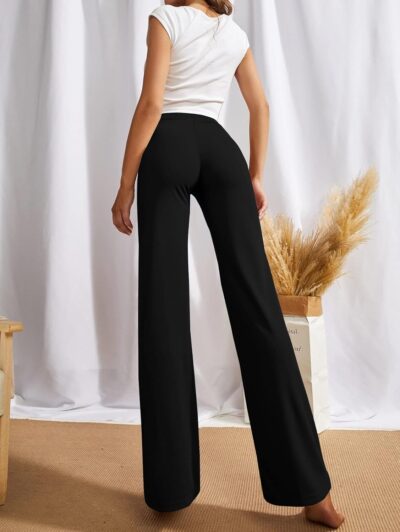 SWADESI STUFF Women's High-Waisted Pant Bell Bottom Trendy Retro-Chic Classic Fit Trousers - Perfect For Every Occasion - Image 2