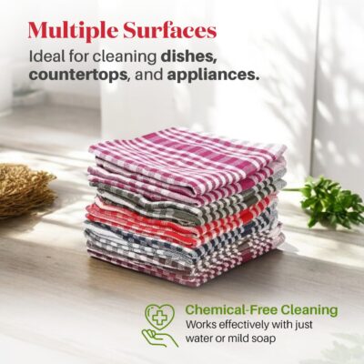 Fablas Kitchen Duster - Pack of 12 (22x22 Inch) | Ultra-Absorbent & Lint-Free | Perfect for Cleaning Surfaces, Counters, and Appliances | Soft, Durable, and Reusable Cloth | Ideal for Dry and Wet Use - Image 7