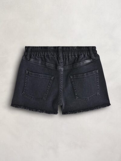 Cherry Crumble Black Washing Effect Denim Casual Wear Regular Fit Summer Shorts for Girls - Image 3