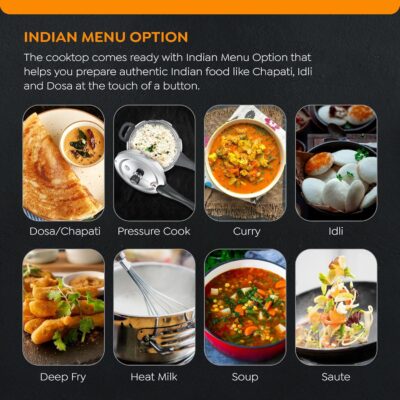Prestige PIC 20 1600 Watts Induction Cooktop |Indian Menu Option |High Voltage Surge Protection| Automatic Power & Temperature Adjustment|1 year Warranty |Black - Image 3