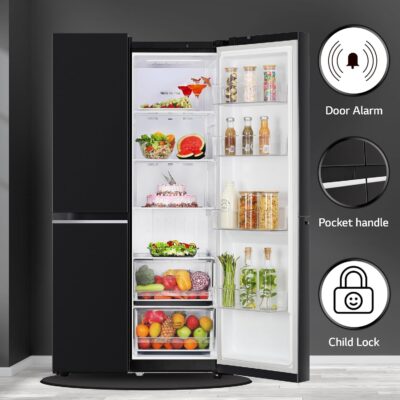 LG 655 L Frost Free Smart Inverter Double Door Side by Side Refrigerator (GL-B257HWBY, Western Black, Express Freezing | Multi Air-Flow) - Image 11