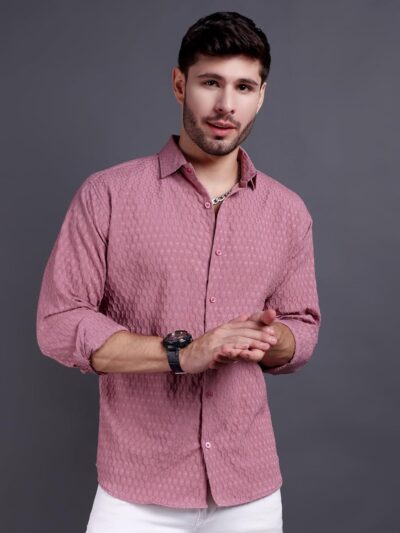 TAGAS Men's Hexa Pattern Button Up Full Sleeve Shirt|| Shirt for Mens ||Regular Shirt for Mens ||(MS-Hexa) - Image 2