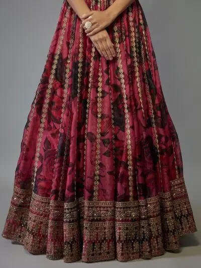 Zeel Clothing Women's Sequins Zari Embroidered Organza Designer Lehenga Choli With Dupatta (7072-Pink-Womens, Free Size, Pink, Semi stitched) - Image 5