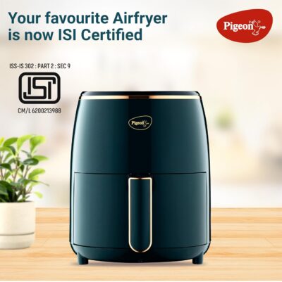 Pigeon Healthifry Digital Air Fryer, 360° High Speed Air Circulation Technology 1200 W with Non-Stick 4.2 L Basket - Green - Image 7