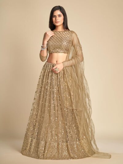 TRENDMALLS Women's Net Sequin Embroidery Lehenga Choli with Dupatta |Bridal Party Stylish Wedding Lehenga Choli for women - Image 8