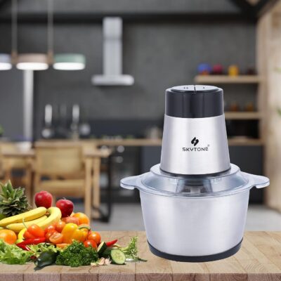 SKYTONE Electric Chopper, Meat Chopper With Stainless Steel Bowl Heavy 700W Motor - 2 Speed Modes For Kitchen Food Processor, Meat, Vegetables, Onion, Mince (Electric, 2 Liter) - Image 8