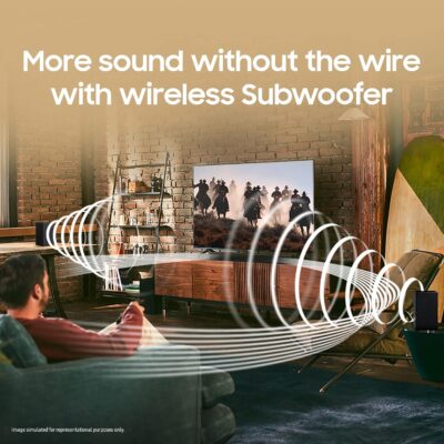Samsung Soundbar (HW-C45E/XL) 2.1 Channel, 300W, Dolby Digital, 3 Speakers, Wireless Subwoofer, Bluetooth Enabled and DTS Virtual X Experience Sound (Black) - Image 3