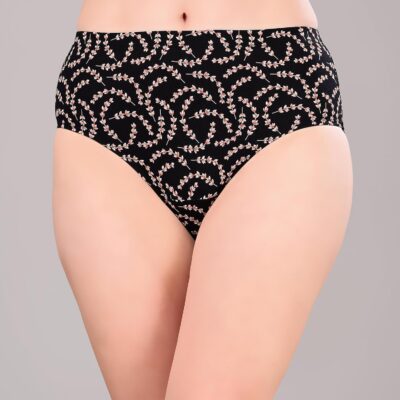 SOIE Women's High Waist Full Coverage Printed Stretch Cotton Hipster Panty (Pack of 3) - Image 3