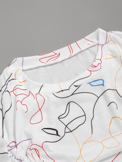 TOPLOT Printed Crop Top for Women with Short Sleeve - Image 4