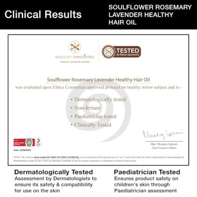 Soulflower Rosemary Lavender Hair Oil For Hair Growth, Hair Fall Control, Healthy Scalp, Long Hair, Rosemary, Lavender, Castor|100% Pure, Natural, Organic, Clinically Proven for Hair Growth, 120ml - Image 7