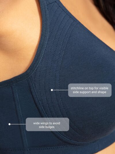 NYKD Everyday Wireless & Non Padded Side Support Shaper Cotton Bra for Women with Full Coverage | Encircled with Love - NYB169 - Image 3