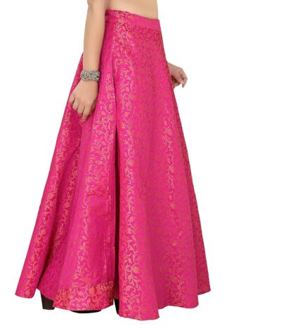 Studio Shringaar Women's Readymade Banarasi Brocade Maxi Skirt Lahenga Ghaghra. - Image 5
