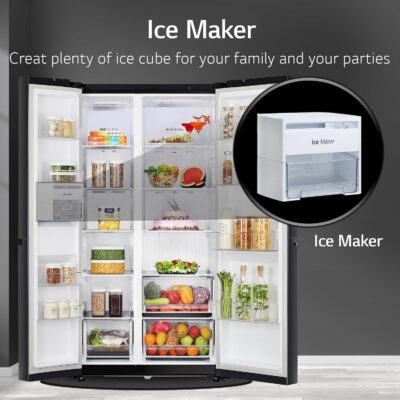 LG 655 L Frost Free Smart Inverter Double Door Side by Side Refrigerator (GL-B257HWBY, Western Black, Express Freezing | Multi Air-Flow) - Image 9