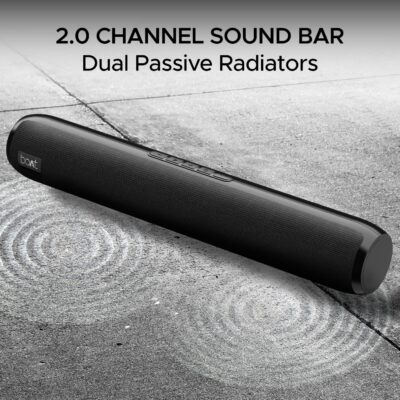 boAt Aavante Bar 610, 25W Signature Sound, 2.0 CH with Dual Passive Radiators, 7 HRS Battery, Sleek Design, Multi Connectivity, Bluetooth Sound Bar, Soundbar Speaker (Charcoal Black) - Image 3