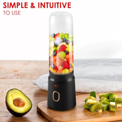 Qlect Portable Blender For Smoothie And Juices : Powerful 45 Watts Juicer Blender that Can Crush Ice too | Juicer Machine With 1800 Mah Rechargeable Battery-Smoothie Blender With Built In 500 ML Jar - Image 2