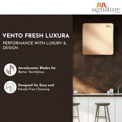 RR Signature Vento Fresh Luxura 150 mm Exhaust Fan For Kitchen, Bathroom | Silent, Compact Design, Easy Install | Thermal Fuse | High Speed 100% Powerful Copper Motor | 2 Year Warranty [Rose Gold] - Image 6