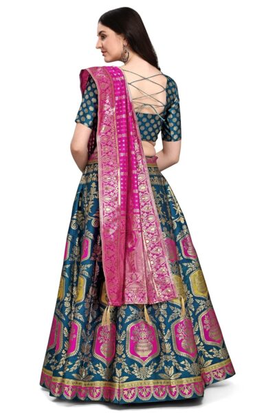 PURVAJA Women's Jacquard Semi-Stitched Lehenga choli - Image 2