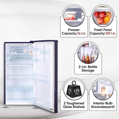 LG 185 L, 4 Star, Smart Inverter, Direct-Cool Single Door Refrigerator (GL-B199OBEY, Blue Euphoria, Smart Connect & Fast Ice Making) - Image 3