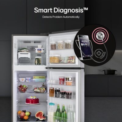 LG 343 L 3 Star Frost-Free Smart Inverter Double Door Refrigerator (GL-S382SDSX, Dazzle Steel, Convertible with Express Freeze) - Image 12