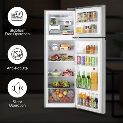LG 272 L 3 Star Frost-Free Smart Inverter Compressor Double Door Refrigerator (GL-S312SPZX, Shiny Steel, Convertible & Multi Air Flow Cooling) - Image 4