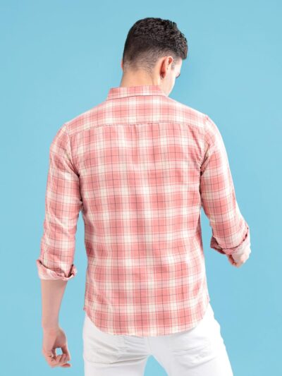 The Indian Garage Co Men Regular Fit Checkered Full Sleeves Cutaway Collar Casual Shirt - Image 2