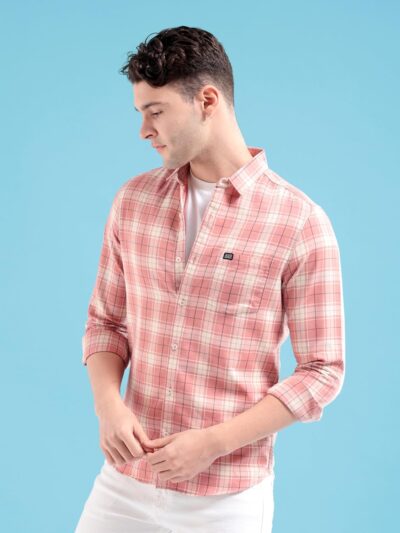 The Indian Garage Co Men Regular Fit Checkered Full Sleeves Cutaway Collar Casual Shirt - Image 3