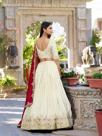 TRENDMALLS Women's Art Silk Embroidery Sequin work Lehenga Choli with Dupatta-SemiStitch | Stylish Wedding Lehenga Choli for women - Image 7