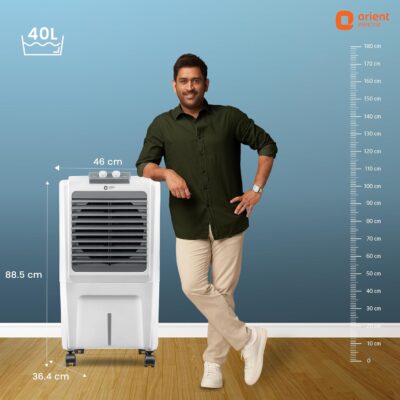 Orient Electric Durachill 40 L Portable Air Cooler For Home | Densenest Honeycomb Pads |17% More Air Delivery | Fully Collapsible Louvers |Inverter Compatible | Air Cooler For Room | White & Grey - Image 7