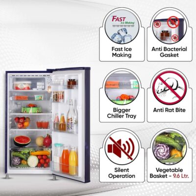 LG 185 L, 4 Star, Smart Inverter, Direct-Cool Single Door Refrigerator (GL-B199OBEY, Blue Euphoria, Smart Connect & Fast Ice Making) - Image 4