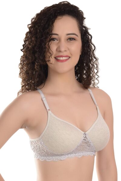 MiEstilo Women's Cotton Blend Lightly Padded Wirefree T-Bralette Bra Combo - Image 3