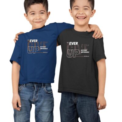 TeeSlix Unisex Cotton T-Shirt for Kids and Teenagers, Soft and Premium Fabric (Never Give Up) Round Neck T-Shirt for Boys and Girls with Unique Design and Comfort for Every Occasion - Image 4