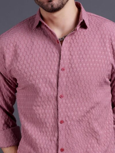 TAGAS Men's Hexa Pattern Button Up Full Sleeve Shirt|| Shirt for Mens ||Regular Shirt for Mens ||(MS-Hexa) - Image 6