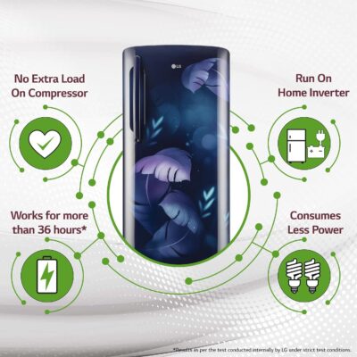 LG 201 L 5 Star Direct Cool Smart Inverter Compressor Single Door Refrigerator (GL-D211HBIZ, Blue ILAN, Fast Ice Making, Auto Smart Connect with Base Stand Drawer) - Image 9