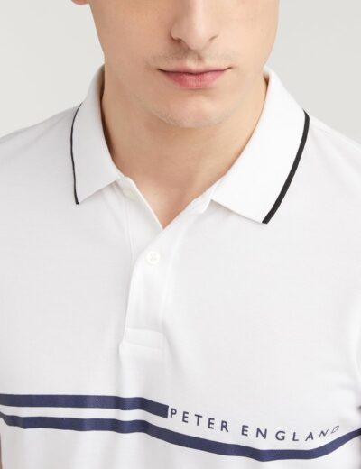Peter England Men's Everyday Solid Regular Fit Polo | Cotton Rich | Premium Pique Weave - Image 4