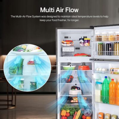 LG 242 L 3 Star Smart Inverter Frost-Free Double Door Refrigerator (GL-I292RPZX, Shiny Steel, Door Cooling+) - Image 9