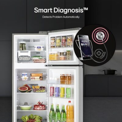 LG 272 L 3 Star Frost-Free Smart Inverter Compressor Double Door Refrigerator (GL-S312SPZX, Shiny Steel, Convertible & Multi Air Flow Cooling) - Image 12
