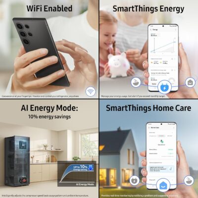 Samsung 330 L, 2 Star, Convertible 5-in-1, Digital Inverter, Frost Free Double Door, WiFi Enabled Bespoke AI Refrigerator (RT34DG5A2BSLHL, Real Steel, Silver) - Image 6