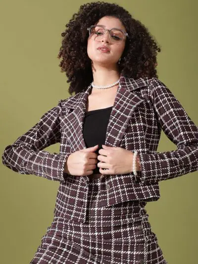 Selvia Women's Co-ords Set|Full Sleeve Lycra Collared Neck Co-ords Set|Blazer & Skirt Co-ords Set|2 Piece Co-ord Set|Blazer & Skirt Set|Formal Co-ords Set - Image 6