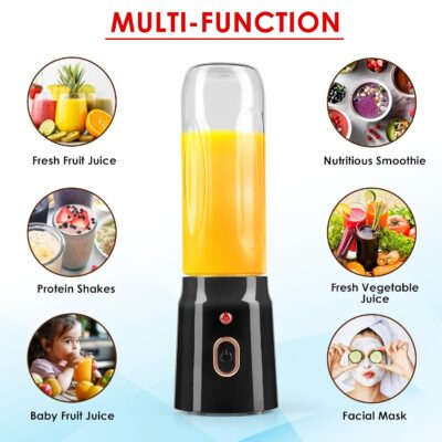 Qlect Portable Blender For Smoothie And Juices : Powerful 45 Watts Juicer Blender that Can Crush Ice too | Juicer Machine With 1800 Mah Rechargeable Battery-Smoothie Blender With Built In 500 ML Jar - Image 4