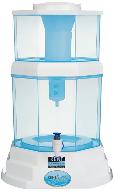 KENT Gold Gravity Water Purifier (11014) | UF Technology Based | Non-Electric & Chemical Free | Counter Top | 20L Storage | White - Image 2