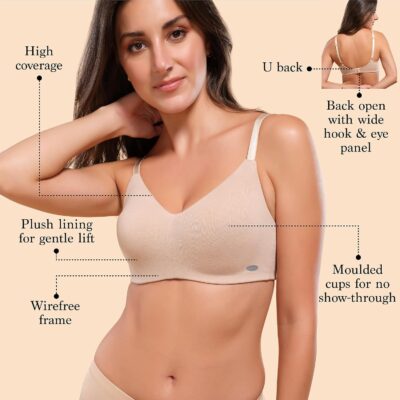 Enamor A027 Ultra Smoothening Cotton Plus Size T-Shirt Bra for Women- Full Coverage, Non Padded and Wirefree - Image 3