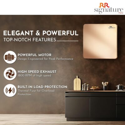 RR Signature Vento Fresh Luxura 150 mm Exhaust Fan For Kitchen, Bathroom | Silent, Compact Design, Easy Install | Thermal Fuse | High Speed 100% Powerful Copper Motor | 2 Year Warranty [Rose Gold] - Image 4